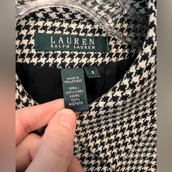 Ralph Lauren linen jacket in houndstooth pattern size 8 EUC - Picture 2 of 6